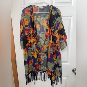 Lula roe floral kimono- large